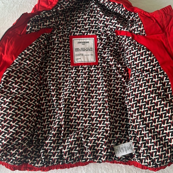 Zadig and Voltaire Girl Red Jacket Size 10 Years - Picture 2 of 9